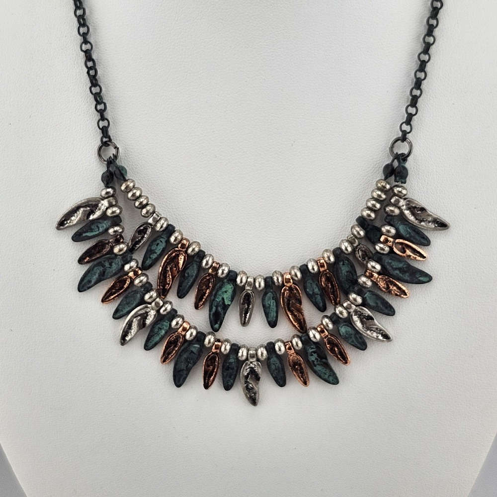Rustic Boho Layered Fringe Necklace